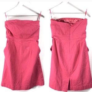 Pink Preppy Strapless Dress with Pockets. Size 4.